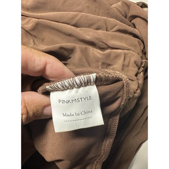 Pink M Style mesh polka dot long sleeve bodysuit size Small - Picture 4 of 5